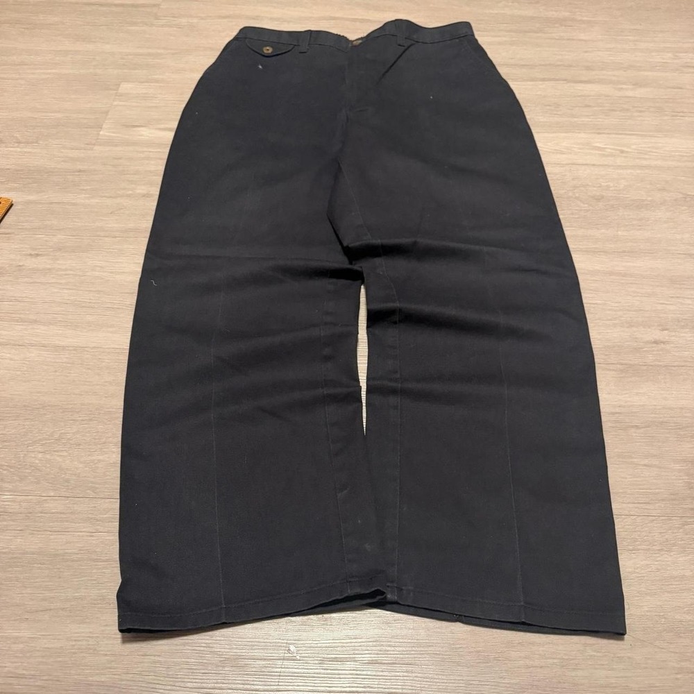 32x28 Black Pleated Baggy Wide Leg Dress Pants Y2K Grunge